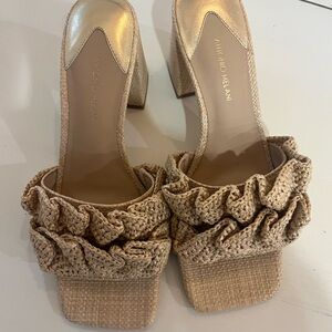 Antonio Melani Tan Ruffled Heels